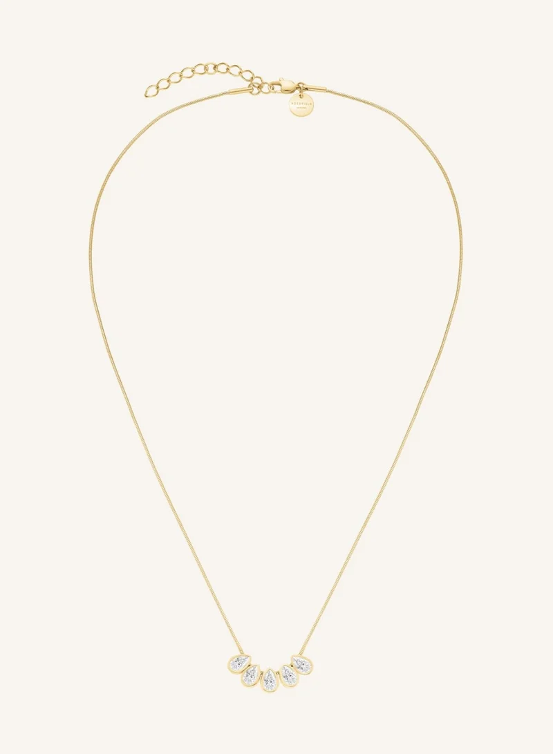 Rosefield  Crystal Drops Necklace, Gold Plated for Women | Best Price UAE