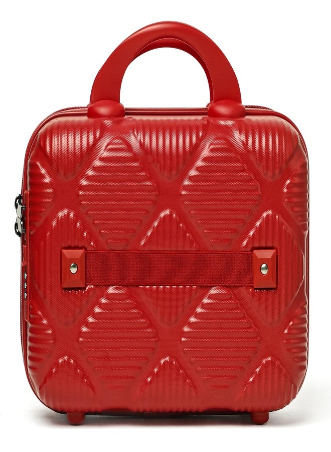SHAMAX® Cosmetic Box Portable Makeup Travel Case Vanity Box Organiser Case All Makeup Accessories Mini Luggage, Mini Bag, Hard Shell Travel Luggage (Waterproof) ABS (750/ABS/Red, Red) - Image 4
