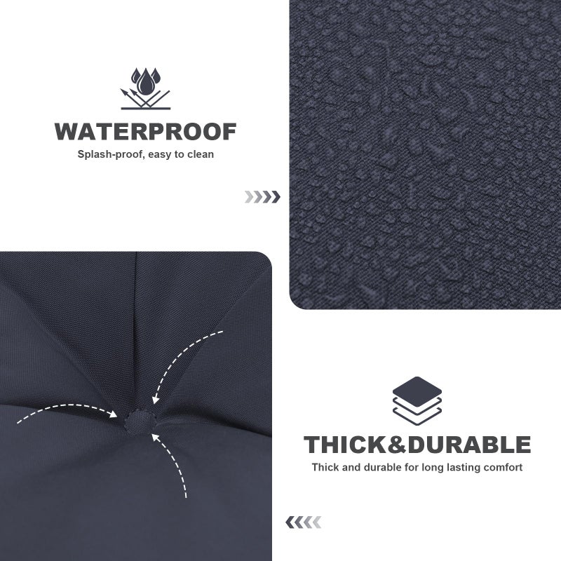GPQAWER Outdoor Swing Cushions,Waterproof Swing Cushions 3 Seater Replacement with Backrest,Outdoor Thickened Bench Cushion with Ties for Porch,Patio,Backyard,Garden (Navy Blue 60 * 40 in) - Image 4