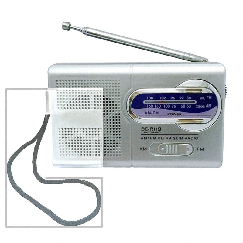 Portable Mini Radio: Silver Grey, 10 Inch Retractable Antenna, AM/FM Dual-Band - High-Performance Built-In Speaker, 3.5mm Headphone Jack, Lightweight Compact Design for Outdoor Travel Home Daily Use - Image 1