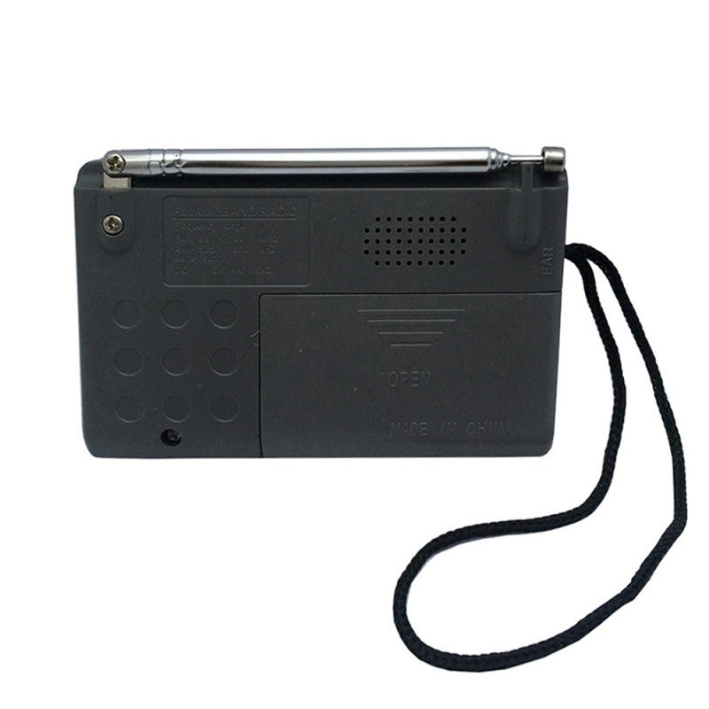 Portable Mini Radio: Silver Grey, 10 Inch Retractable Antenna, AM/FM Dual-Band - High-Performance Built-In Speaker, 3.5mm Headphone Jack, Lightweight Compact Design for Outdoor Travel Home Daily Use - Image 2