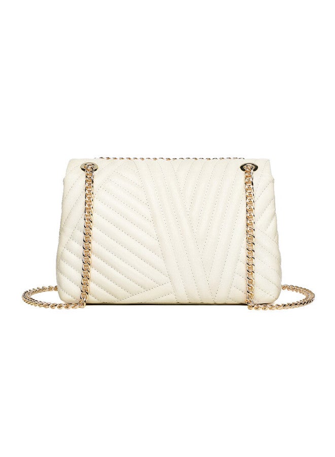 Crocodile Fashion Cowhide Shoulder Bag For Women, High-end Ladies Crossbody Bag, Versatile Chain Bag, Gift, 2445 Off-white - Image 4