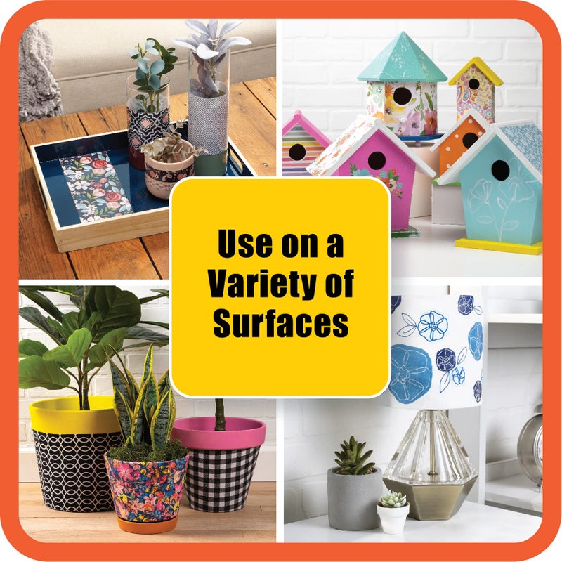 Mod Podge Complete Decoupage Kit-Two 16oz Bottles Waterbase Sealer/Glue (Matte Gloss Finish) with 4-pk Foam Brush Set, Clear - Image 5