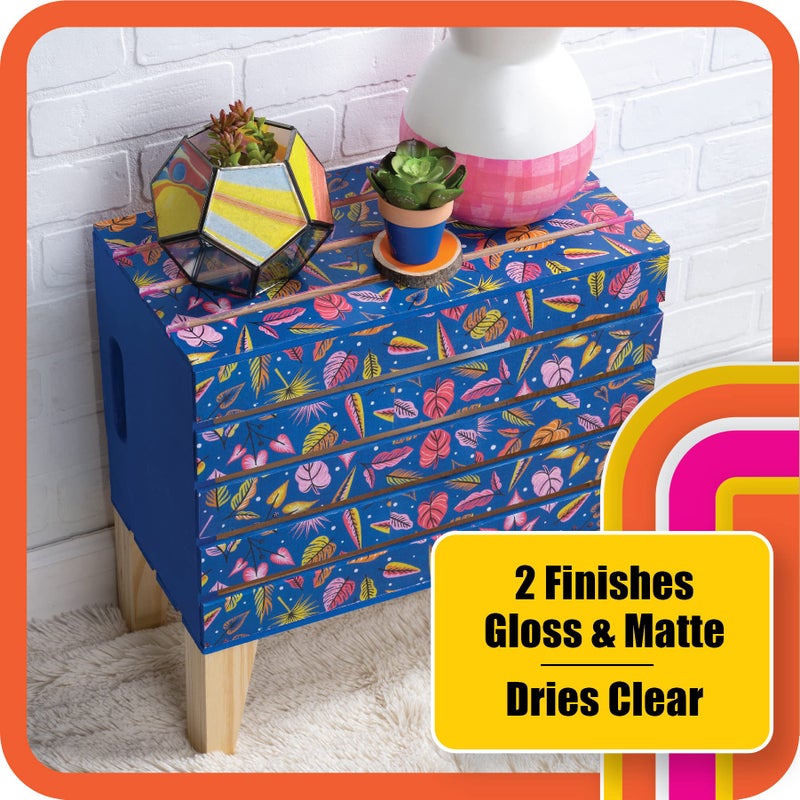 Mod Podge Complete Decoupage Kit-Two 16oz Bottles Waterbase Sealer/Glue (Matte Gloss Finish) with 4-pk Foam Brush Set, Clear - Image 3