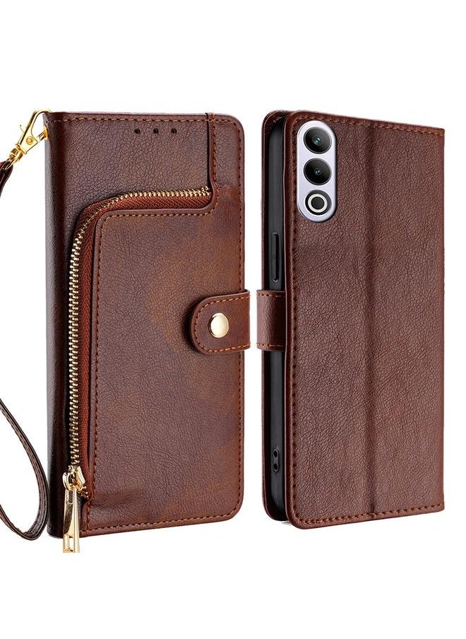 erorex - For OnePlus Ace 3V 5G Zipper Bag Leather Phone Case(Brown) - Image 1