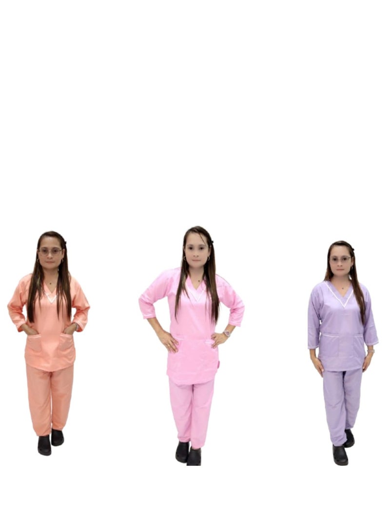 Maid Uniform with V-neck Top and Pants Domestic Helper Uniform  - Image 1