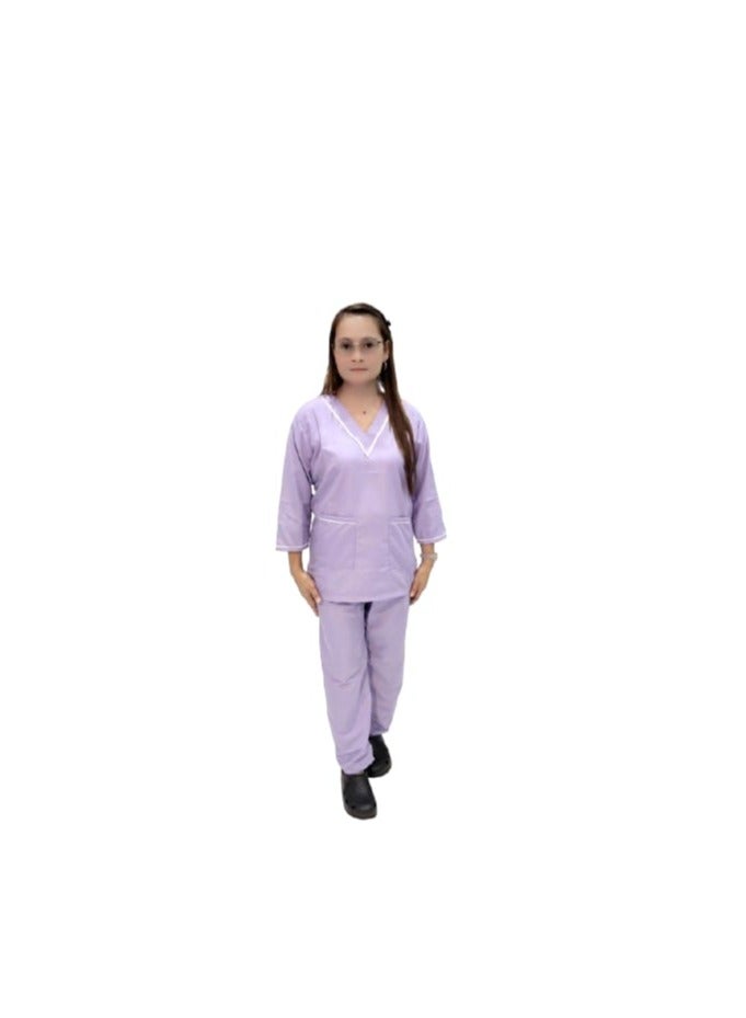 Maid Uniform with V-neck Top and Pants Domestic Helper Uniform  - Image 2