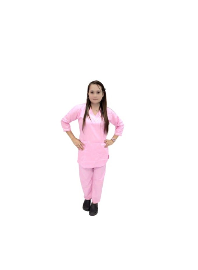 Maid Uniform with V-neck Top and Pants Domestic Helper Uniform  - Image 3