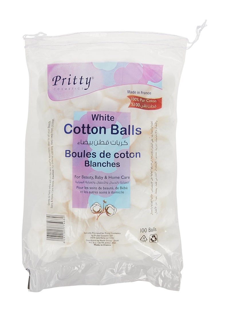كرات قطنية بيضاء بريتي ١٠٠ قطعة