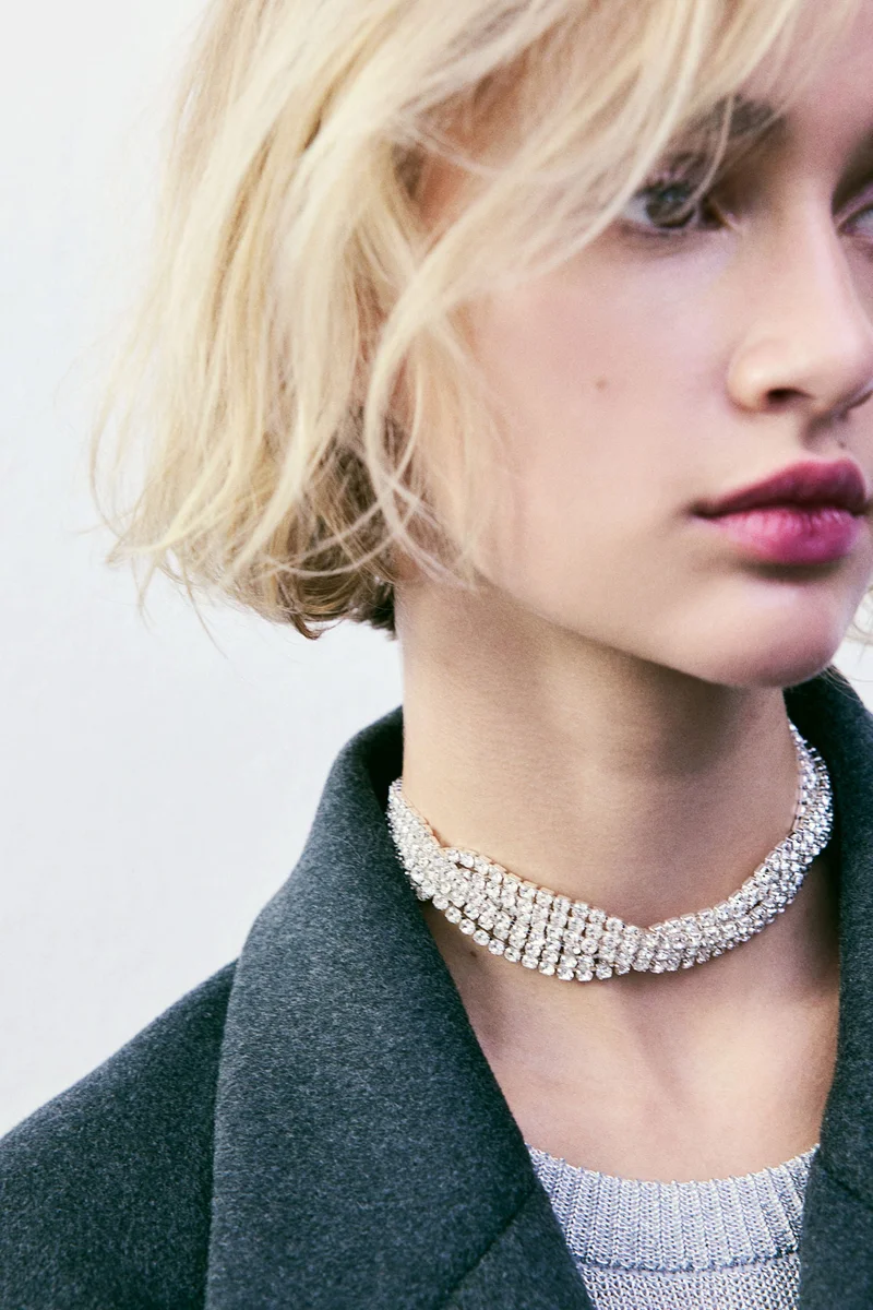 H&M Twisted Rhinestone Necklace