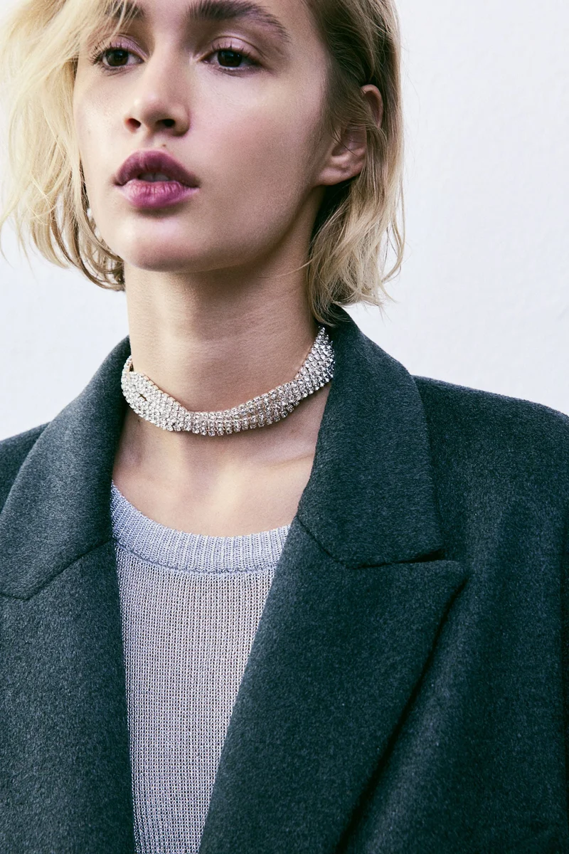 H&M Twisted Rhinestone Necklace