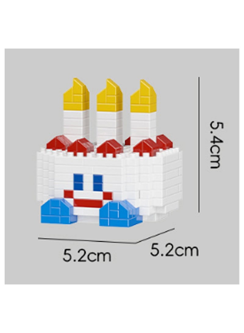 219 Pcs Smiley Birthday Cake Building Blocks Set Party Favors Friends Girls Gifts Suitable For Children Over 6 Years Old Classroom And Party Building Blocks Set - Image 2