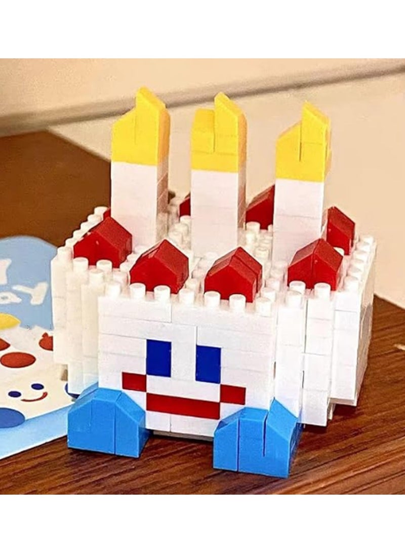 219 Pcs Smiley Birthday Cake Building Blocks Set Party Favors Friends Girls Gifts Suitable For Children Over 6 Years Old Classroom And Party Building Blocks Set - Image 3