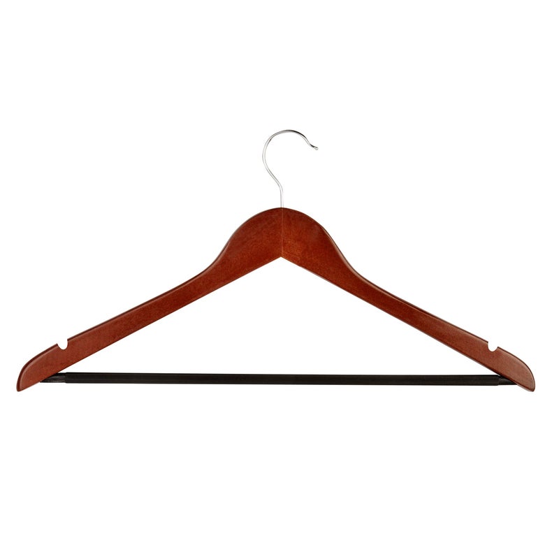 HoneyCanDo No Slip Wooden Coat Hangers Cherry Wood 24Pack
