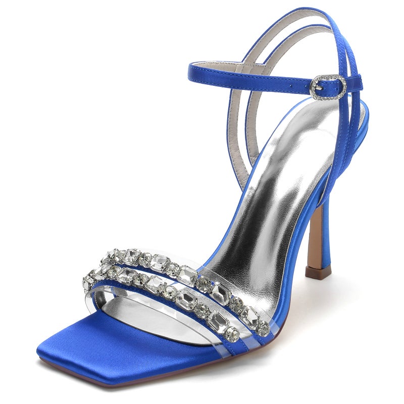 2025 High-Heeled Square Toe Fashionable Elegant Versatile Daily Shoes Wedding Sandals Bridal Shoes Bridesmaid Shoes 38063-8 - Image 1