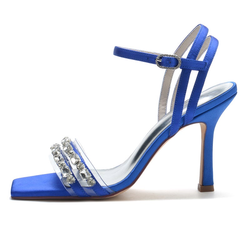 2025 High-Heeled Square Toe Fashionable Elegant Versatile Daily Shoes Wedding Sandals Bridal Shoes Bridesmaid Shoes 38063-8 - Image 5