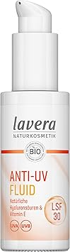 lavera سائل لافيرا المضاد للأشعة فوق البنفسجية SPF 30 يحمي من الأشعة فوق البنفسجية حماية معدنية ضد شيخوخة الجلد الناتجة عن الشمس مستحضرات تجميل طبيعية نباتية 30 مل - Image 1