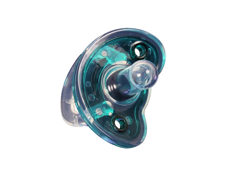 Sweetie Silicone Pacifier Refuser Soother 100% Silicone BPA Free 2 Count (Turquoise) - Image 1