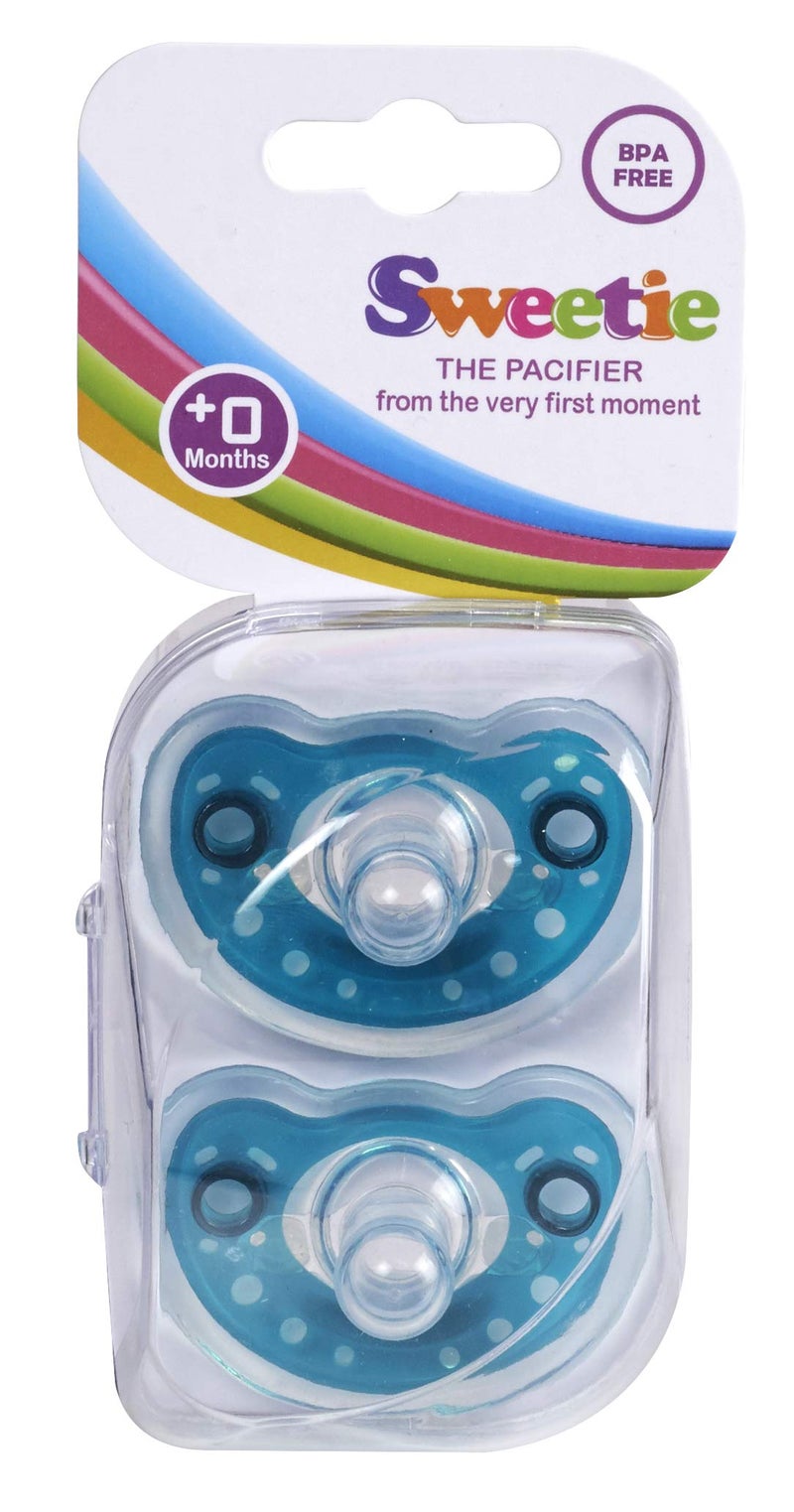 Sweetie Silicone Pacifier Refuser Soother 100% Silicone BPA Free 2 Count (Turquoise) - Image 4