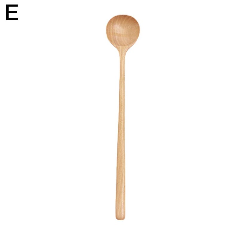 Wooden spoon, long-handled wooden spoon, 33cm round mouth spoon, wooden ladles, wooden tableware, kitchen utensils, stirring spoon - Image 1