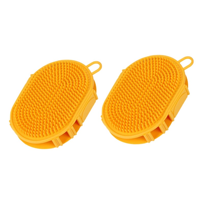 2 Pack Pet Shampoo Brush For Dog Cat Bathing Massage Grooming Lightweight Space Saving - Image 2