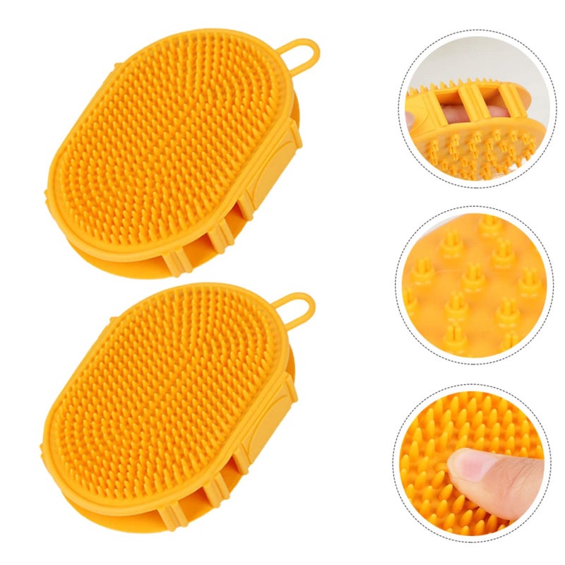 2 Pack Pet Shampoo Brush For Dog Cat Bathing Massage Grooming Lightweight Space Saving - Image 3
