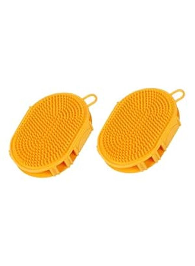 2 Pack Pet Shampoo Brush For Dog Cat Bathing Massage Grooming Lightweight Space Saving - Image 1