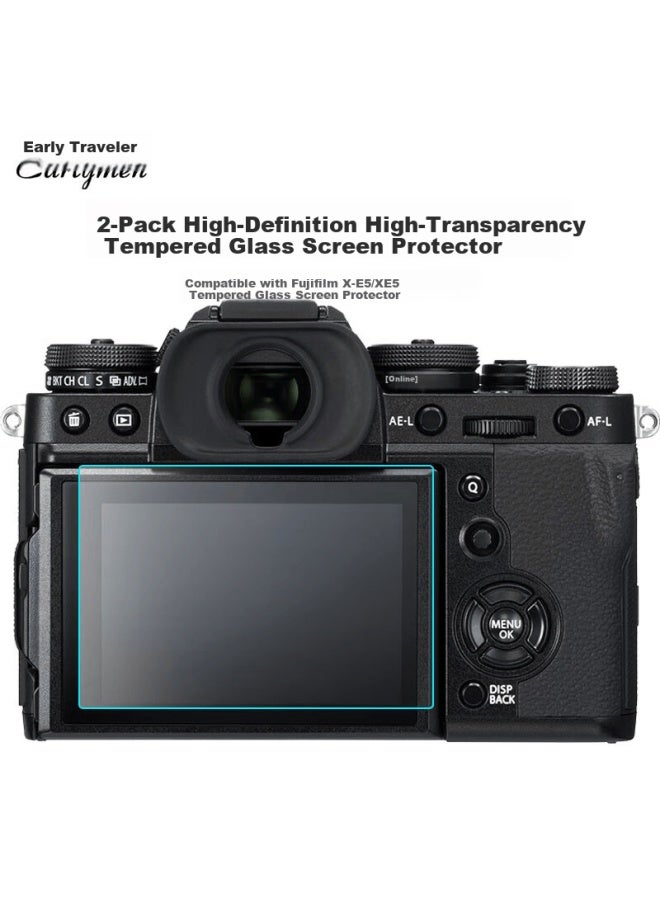 Earlymen 2-pack Tempered Glass Screen Protector For Fujifilm X-e5 High Definition Transparent Camera Screen Film Protective Film Mirrorless Camera Accessories - Image 1