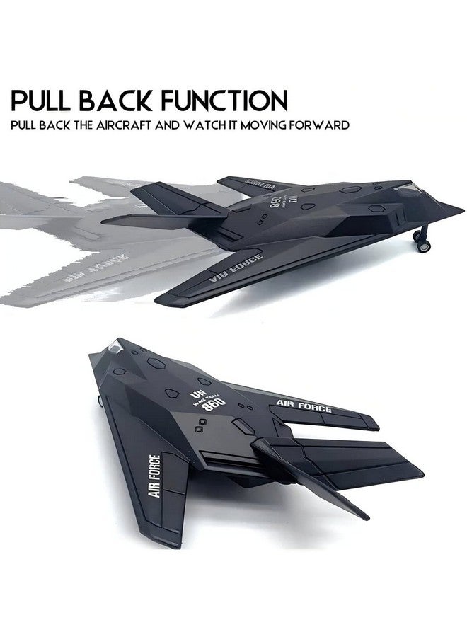 Diecast Stealth Fighter Jet Metal Military Airplane Toy - 1:400 Scale Alloy Model Tactical Aircraft with Pullback Action, Lights and Sound - Image 2