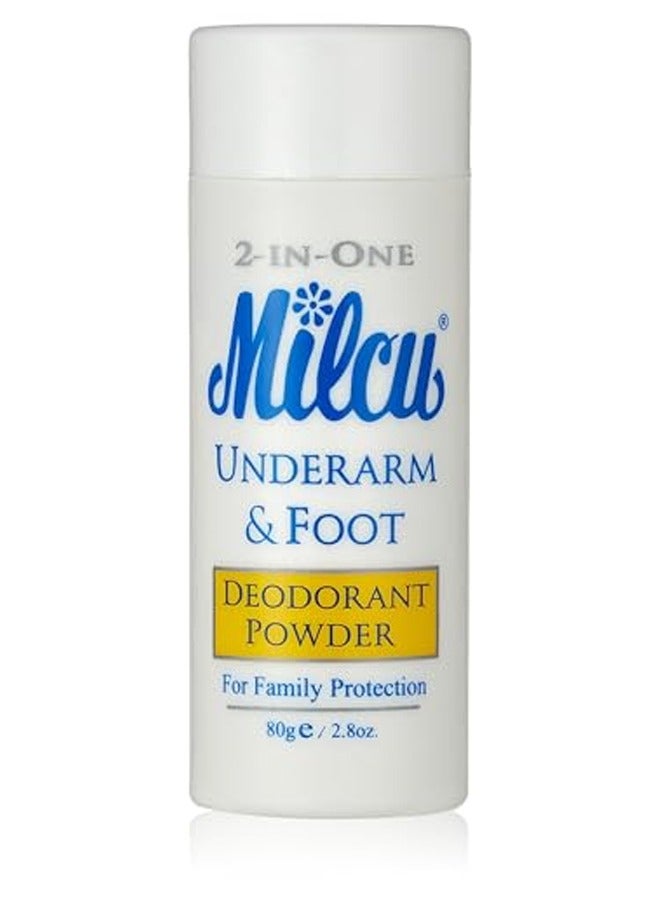Milcu 2-IN-ONE MILCU UNDERARM &FOOT DEODORANT POWDER 80 GRAMS - Image 1