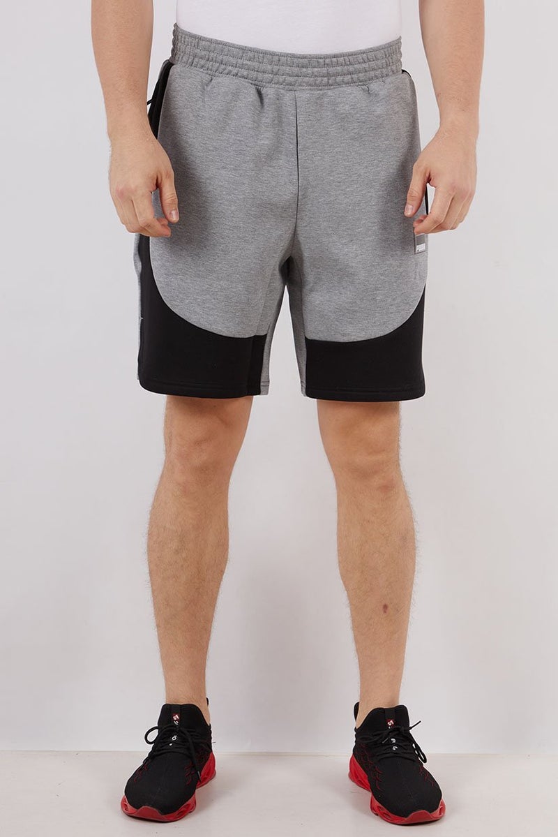 PUMA Men Drawstring Heather Dime Shorts, Grey - Image 1