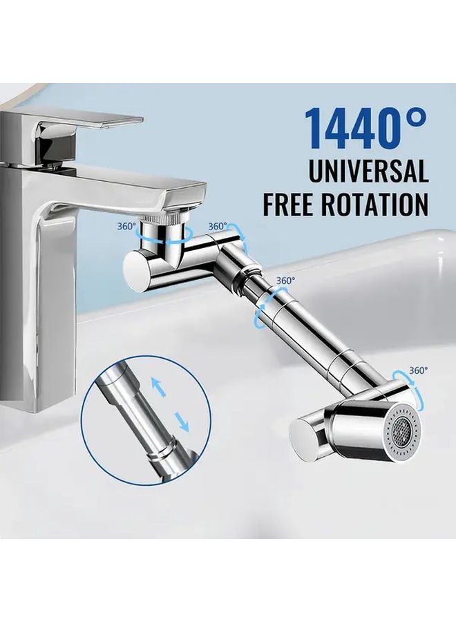 Extendable Faucet Extender With 140 Rotating Arm Silvery Foamer Zinc Alloy Sink Sprayer - Image 2