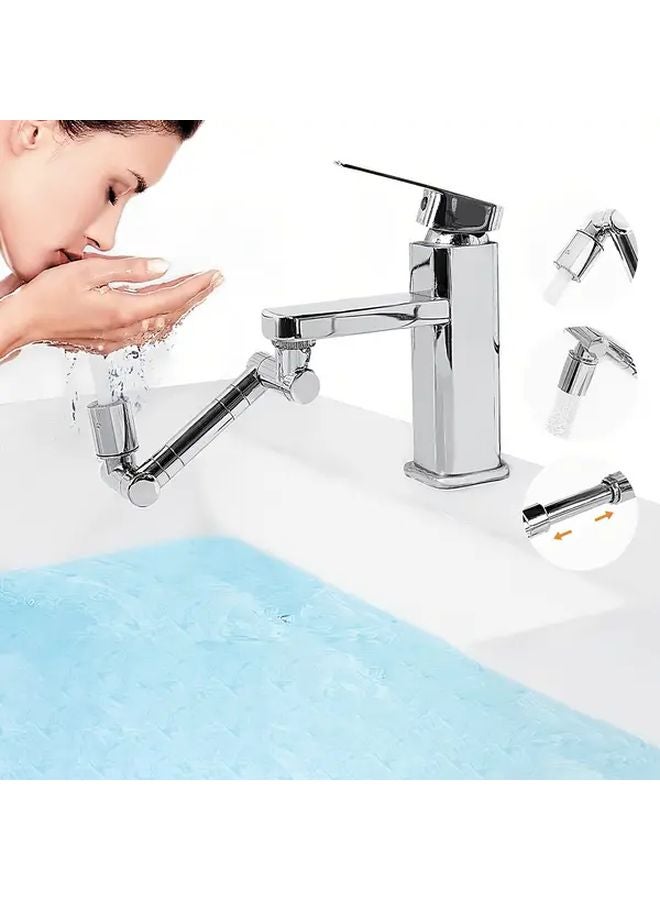 Extendable Faucet Extender With 140 Rotating Arm Silvery Foamer Zinc Alloy Sink Sprayer - Image 3