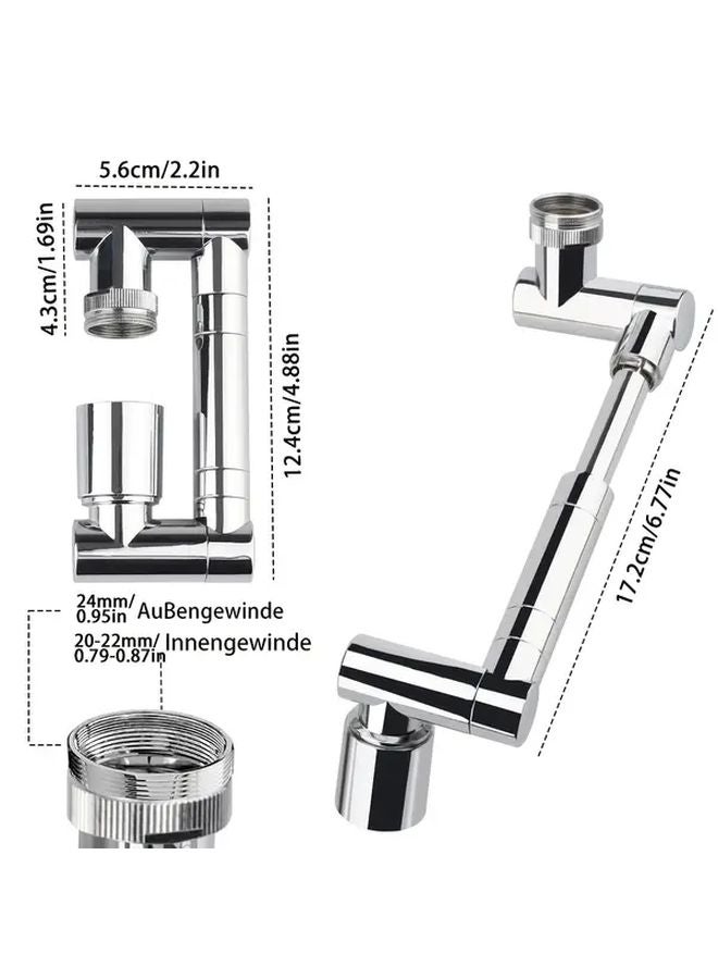 Extendable Faucet Extender With 140 Rotating Arm Silvery Foamer Zinc Alloy Sink Sprayer - Image 4