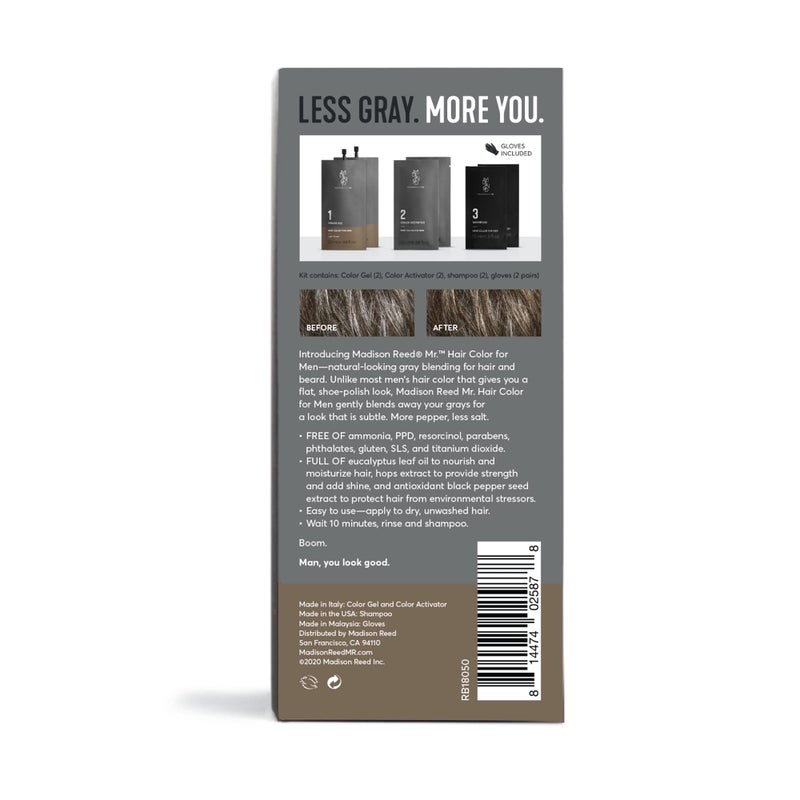Madison Reed Mr. Hair Color for Men, Light Brown Demi-Permanent Hair Dye, Reduces Grays in 15 Minutes For Hair & Beard, Nourishing & Strengthening, Keratin & Argan Oil, 2 Applications - Image 2