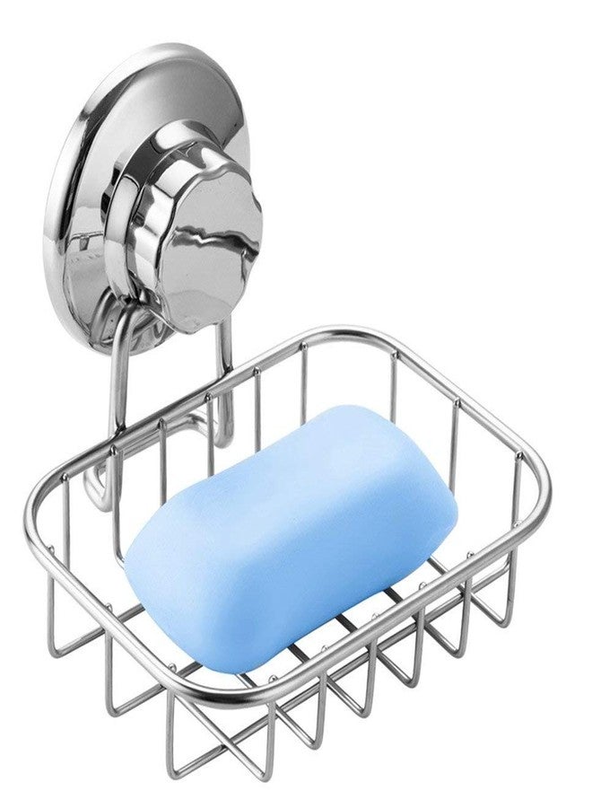 SANNO Suction Cup Soap Holder, Soap Dish Saver Tray Bar Soap Sponge Holder for Shower Wall, Bathroom, Tub and Kitchen Sink Stainless Steel - Image 1