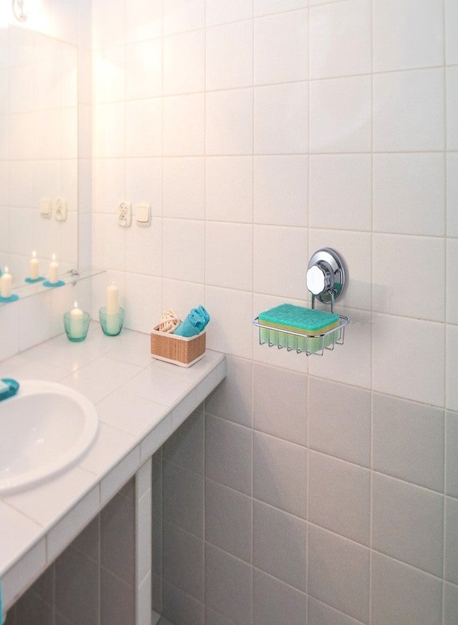 SANNO Suction Cup Soap Holder, Soap Dish Saver Tray Bar Soap Sponge Holder for Shower Wall, Bathroom, Tub and Kitchen Sink Stainless Steel - Image 5