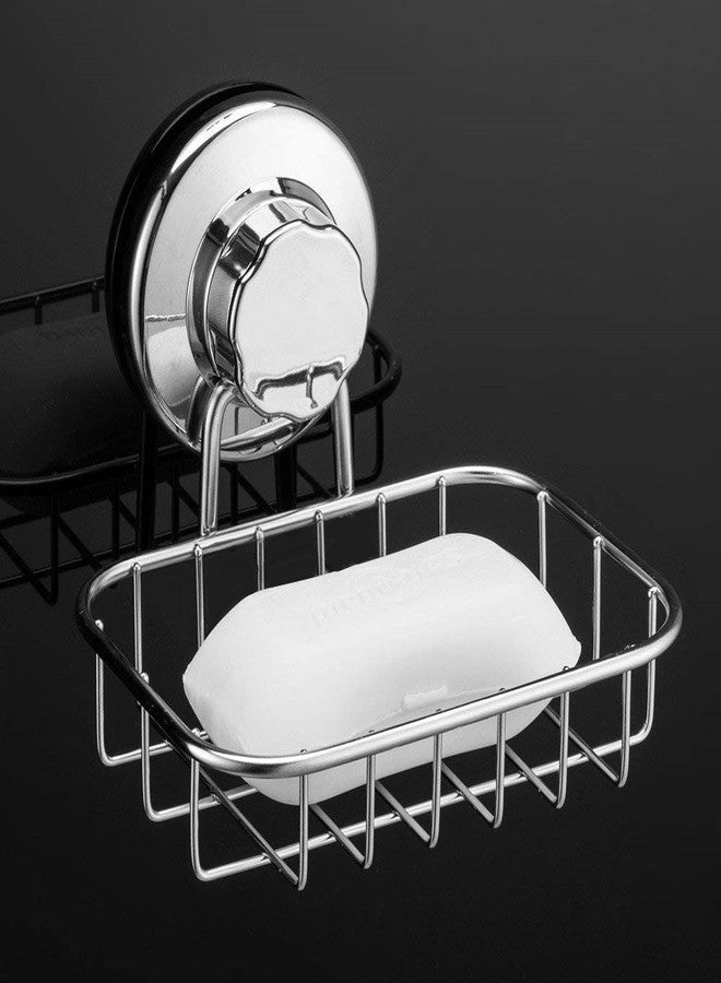 SANNO Suction Cup Soap Holder, Soap Dish Saver Tray Bar Soap Sponge Holder for Shower Wall, Bathroom, Tub and Kitchen Sink Stainless Steel - Image 4