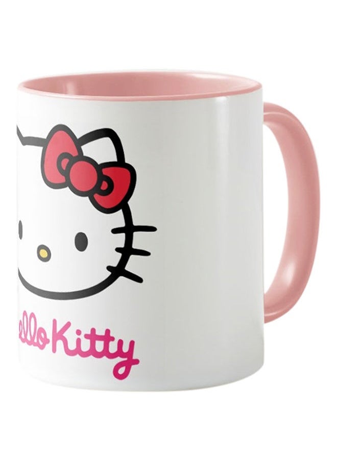 Hello Kitty mug with its cheerful design and bright color contains joy and happiness white and pink