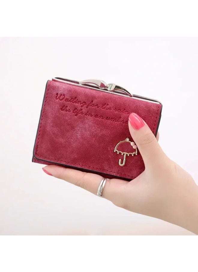 Generic Chamoiseather Leather Flip Wallet & Card Holder with Multiple  Pockets - Maron  - Image 3