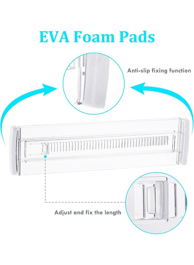 مقسمات أدراج، مجموعة من 4 منظمات أدراج قابلة للتعديل بارتفاع 3.2 بوصة قابلة للتوسيع من 11.3 إلى 20 بوصة، منظم أدراج شفاف قابل للتوسيع للملابس وأدوات المطبخ وأدوات المائدة ومجموعة منظمات أدراج - Image 3