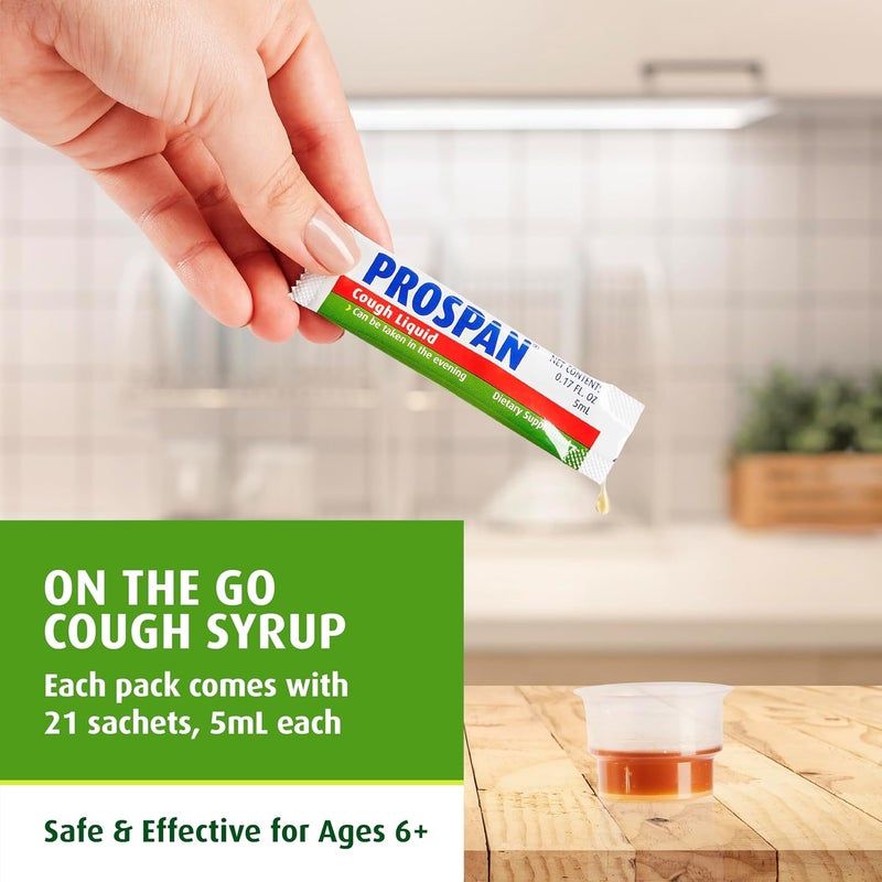 Prospan Ivy Leaf Extract Cough Syrup for Adults  21 x 5mL Sachets  Supports Mucus Clearance  Respiratory Health  NonDrowsy No Added Sugar  Also Known as Abrilar - Image 5