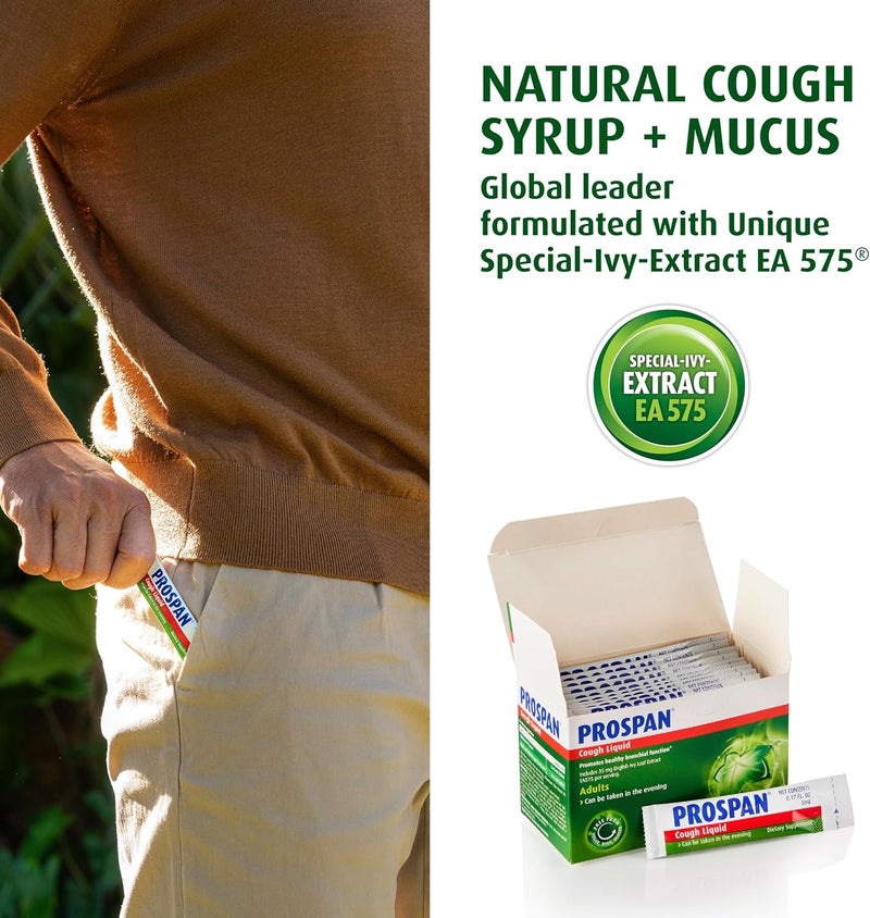 Prospan Ivy Leaf Extract Cough Syrup for Adults  21 x 5mL Sachets  Supports Mucus Clearance  Respiratory Health  NonDrowsy No Added Sugar  Also Known as Abrilar - Image 4
