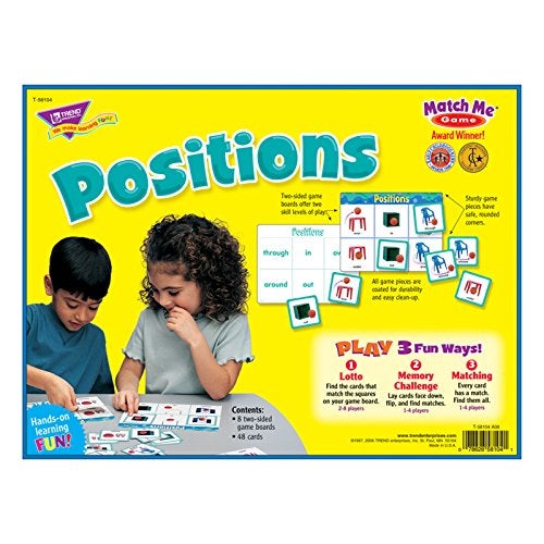 Trend Enterprises: Match Me Game–Positions, Learn 16 Position Concepts and Words, Develop Matching and Memory Skills, Play 3 Different Fun Ways, Ages 3 and Up - Image 3