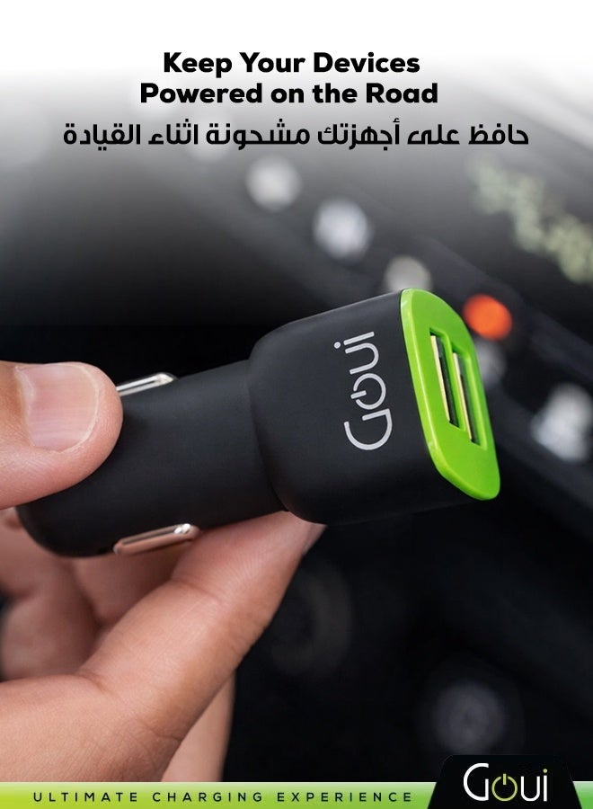 جوي شاحن سيارة فائق السرعة بقدرة 38 ​​واط كحد أقصى، شاحن سيارة دو بي دي بمنفذين USB (منفذ Type-C بتقنية PD + منفذ USB-A بتقنية الشحن السريع QC3.0)، شحن سريع وآمن لأجهزة آيفون 17/16/15/14، وسامسونج، وجالاكسي، وآيباد برو، وإيربودز، وهواوي، وغيرها، تصميم أنيق وصغير الحجم أسود/أخضر - Image 5