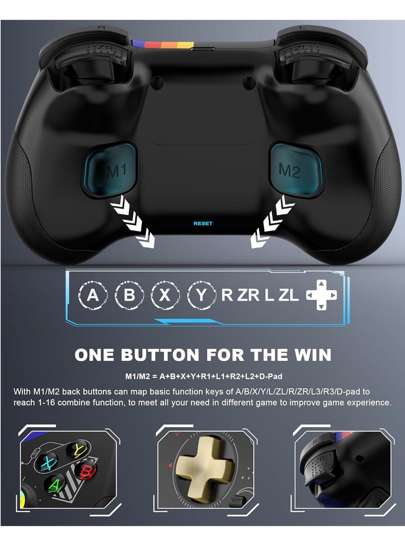 Mobile Gaming Controller for iPad/iPhone/Tablet, Cloud Controller Remote Joystick for iOS/Android, Wireless Switch Controller with Macro ons/Hall-Rocker/Hall-Trigger/Dual Vibration (Starry Black) - Image 3