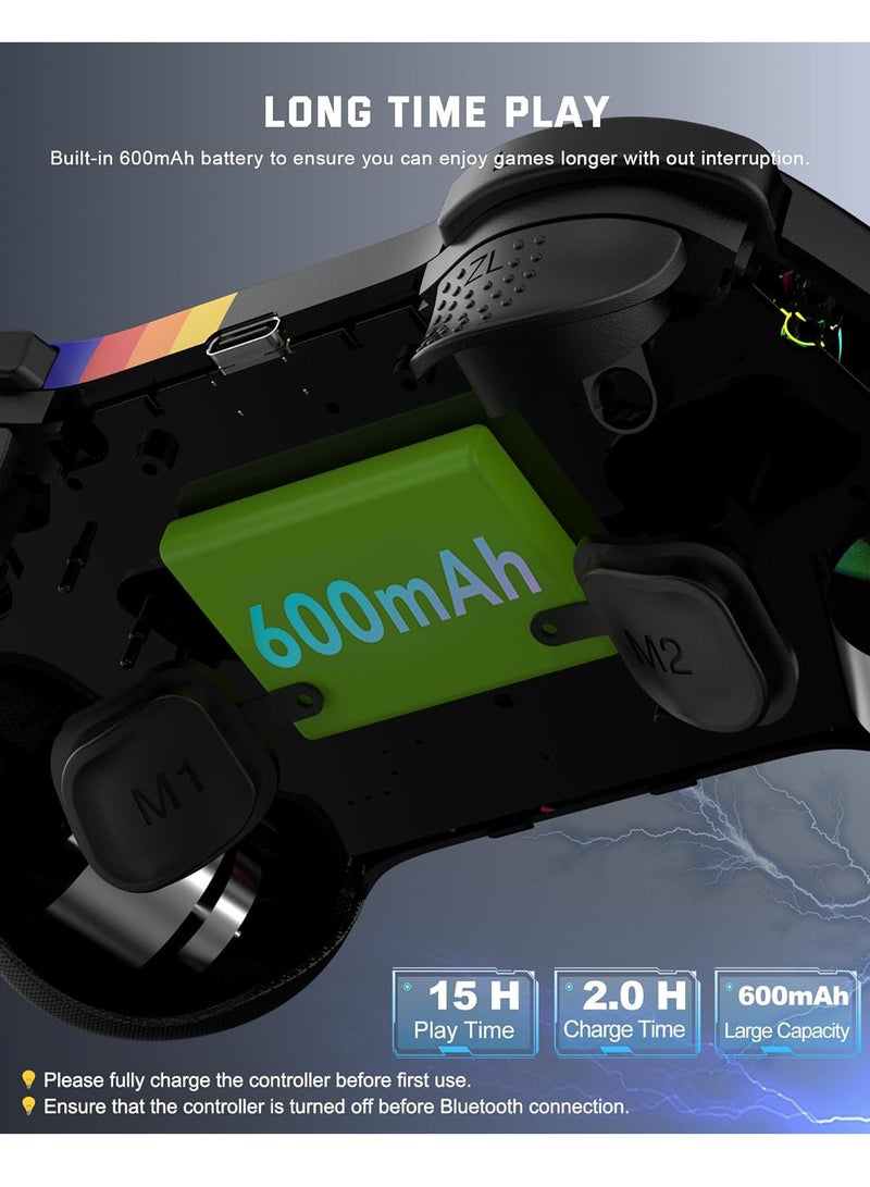 Mobile Gaming Controller for iPad/iPhone/Tablet, Cloud Controller Remote Joystick for iOS/Android, Wireless Switch Controller with Macro ons/Hall-Rocker/Hall-Trigger/Dual Vibration (Starry Black) - Image 5