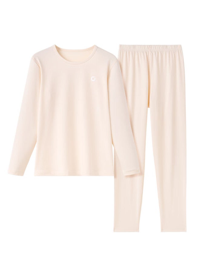 Herbal primary color Herbal Original Children's Thermal Underwear Set Girls Autumn Long Johns Crew Neck New Youth Cotton Wool Pajamas - Image 2