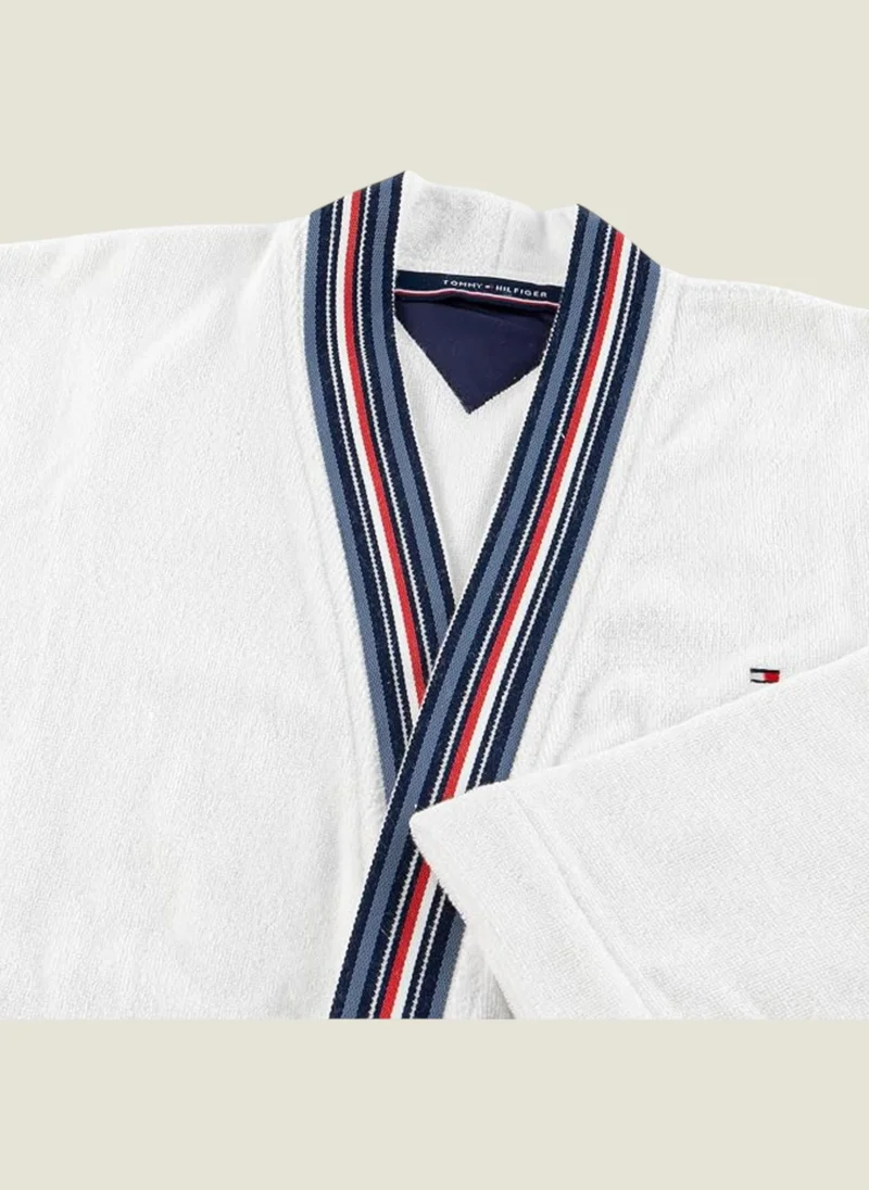 Tommy Hilfiger  Tommy Hilfiger 360 GSM Teams Bathrobe - White - Large  | Best Price UAE