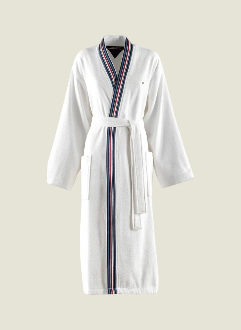 Tommy Hilfiger 360 GSM Teams Bathrobe - White - Large
